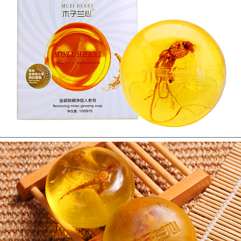 Ginseng in addition to mites net acne handmade soap natural essential oil oil control moisturizing