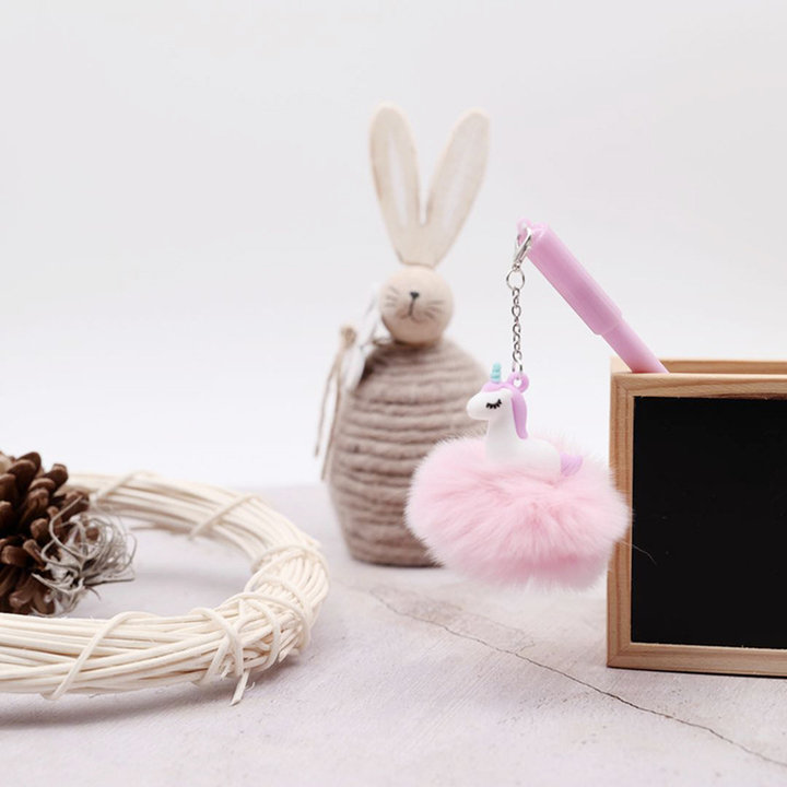 2020 Ins 5pcs Unicorn Flamingo Plush Pendant Pen Ink Pens Gift School &amp; Office Stationery Gift
