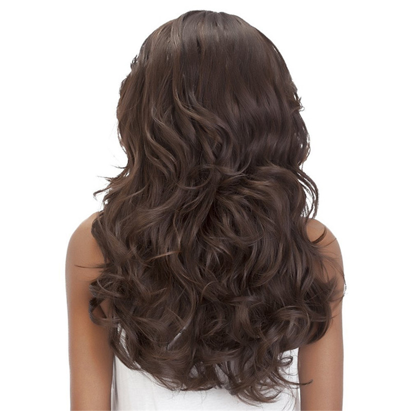 Promotion in 2019 Fashion Wig headgear Slant Bangs Big Wave Curl Wigs