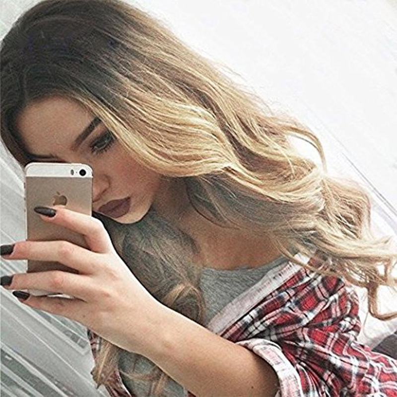Europe and America Popular ladies long curly hair gradient wigs