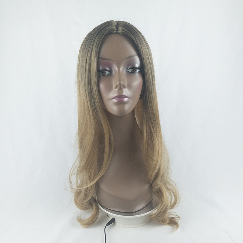Europe and America Popular ladies long curly hair gradient wigs