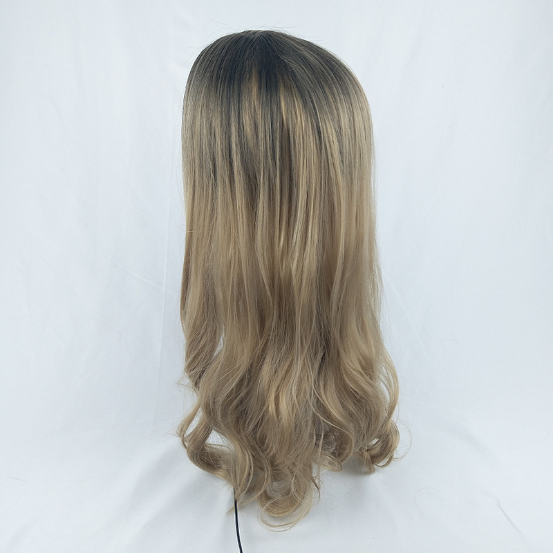Europe and America Popular ladies long curly hair gradient wigs