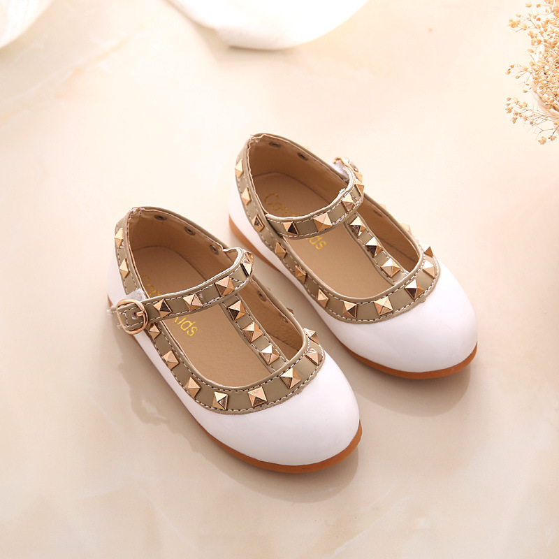 Girls Sandals Rivets Single Shoes Kids Leather Shoes children nude sandal toddler Girls Dress Shoes