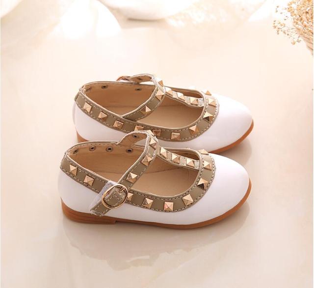 Girls Sandals Rivets Single Shoes Kids Leather Shoes children nude sandal toddler Girls Dress Shoes
