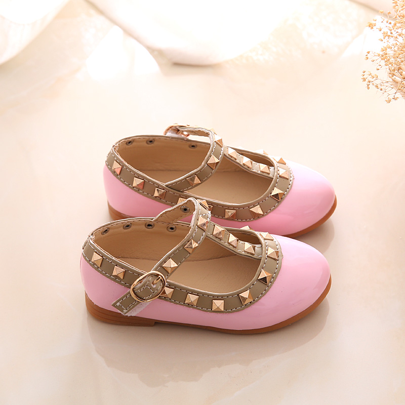 Girls Sandals Rivets Single Shoes Kids Leather Shoes children nude sandal toddler Girls Dress Shoes