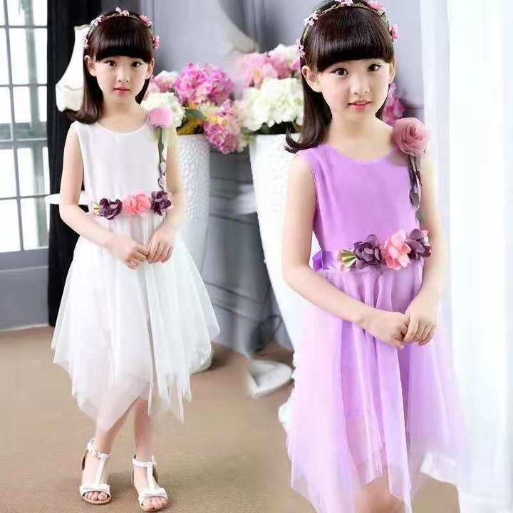 D-baby 2-9y Girl elegant flower princess dress kids wedding dress party dress performance clothes