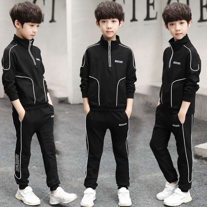 D-baby Autumn 2.5-11Y Gentlemen Boys Leisure Sports Warm Suit, Collar Top + Trousers Fashion Suit