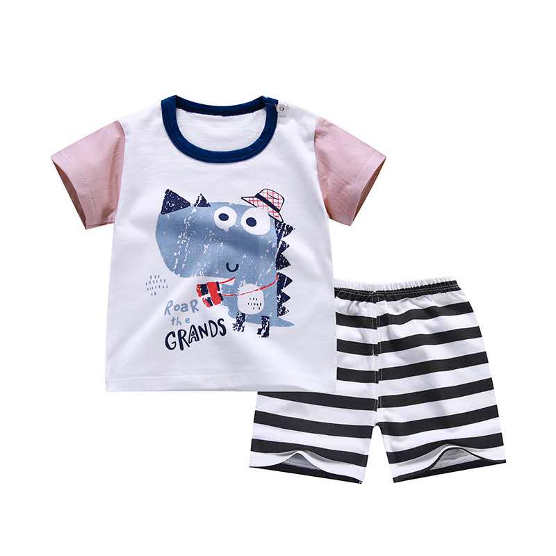 D-baby Kids Boy Toddler Shirt Top+Shorts Overalls Set Outfit