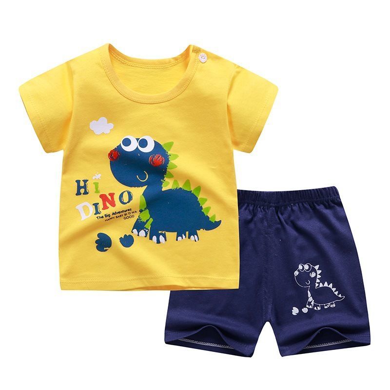 D-baby New 2Pcs Fashion Baby Boys Girls Top+Pants Clothes Set Cotton Material Infant Clothing Set