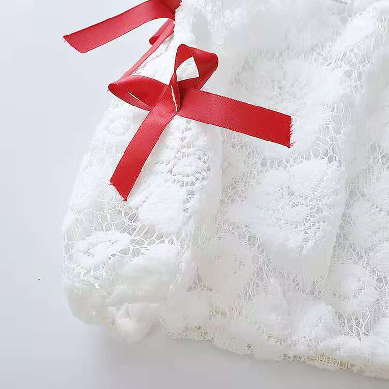 D-baby 0-2Y Girls Dresses Newborn Infant Baby Girl Lace Dress Todller Wedding Dress