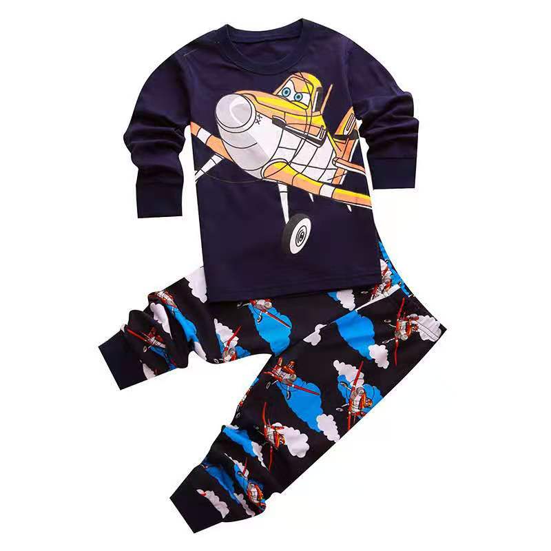 D-baby Boy Spider-man Iron Man Superman Car shirt +Trousers Children's Outfits Set Clothes Suits