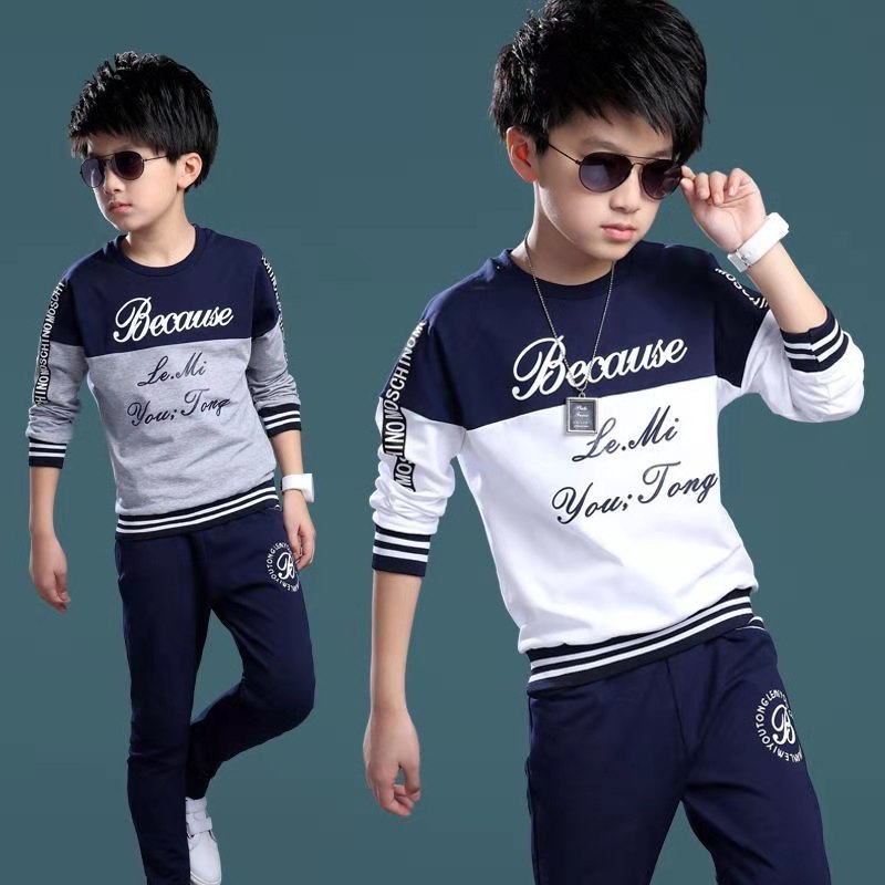 D-baby Autumn 3-13y Cool Children's clothing Boys Girls Cotton blend Tops Harem Pants Outfits Set