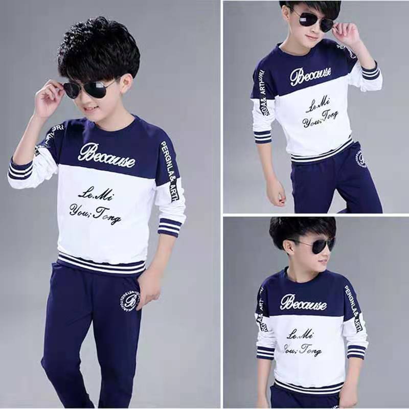 D-baby Autumn 3-13y Cool Children's clothing Boys Girls Cotton blend Tops Harem Pants Outfits Set
