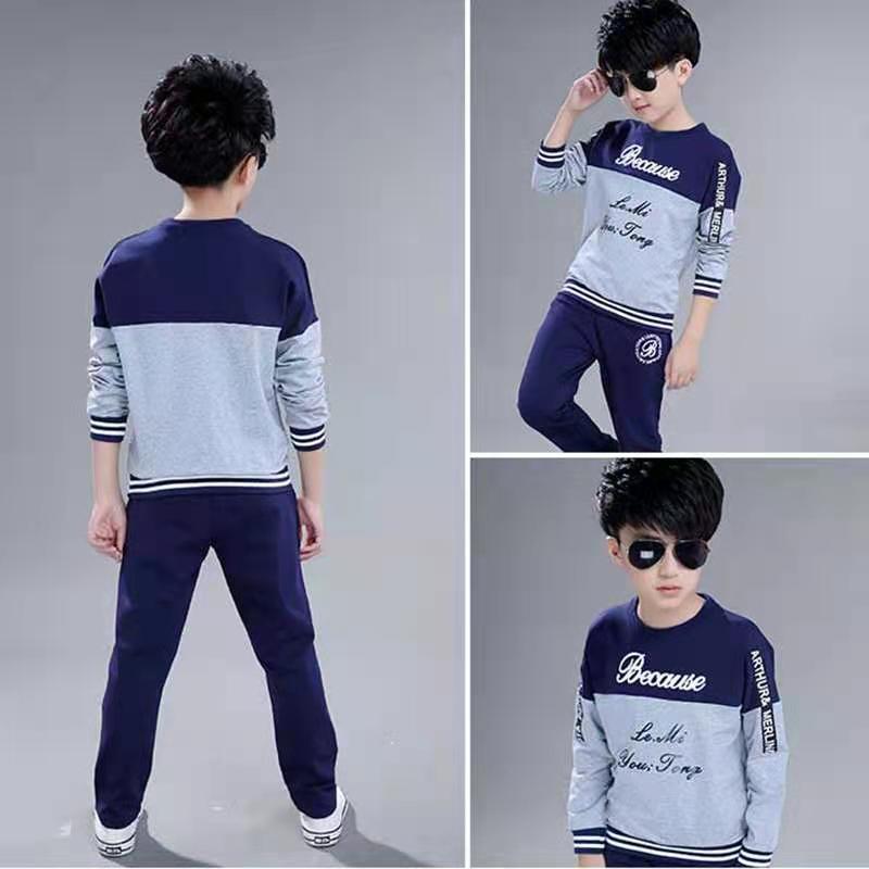 D-baby Autumn 3-13y Cool Children's clothing Boys Girls Cotton blend Tops Harem Pants Outfits Set