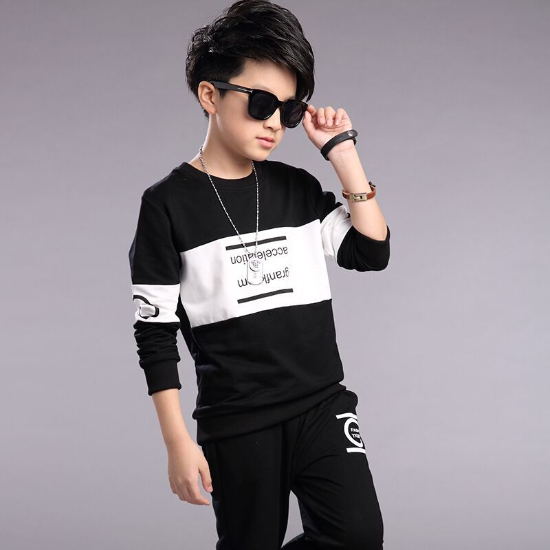 D-baby Autumn 3-13y Cool Children's clothing Boys Girls Cotton blend Tops Harem Pants Outfits Set