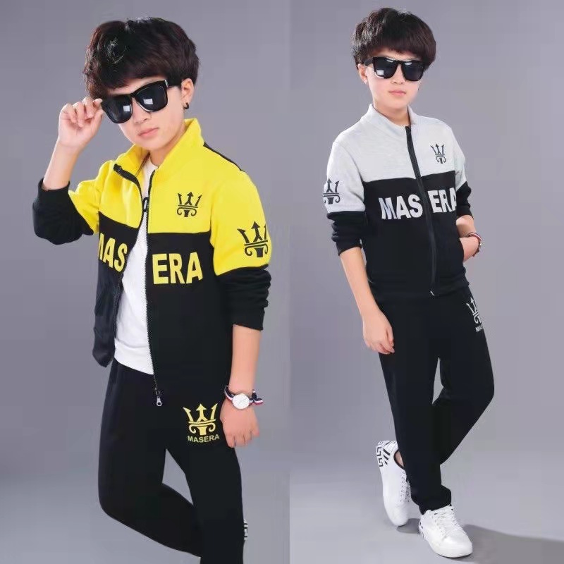 D-baby Autumn 2.5-11Y Gentlemen Boys Leisure Sports Warm Suit, Collar Top + Trousers Fashion Suit