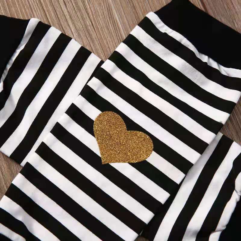 D-baby Children's clothing Newborn Baby Girl Romper Tops Headband Leg Warmer 3pcs Outfit Set