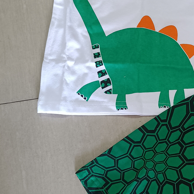 D-baby Kids Boys Set Dinosaur Short-sleeved T-shirt + pants Set Children's clothing