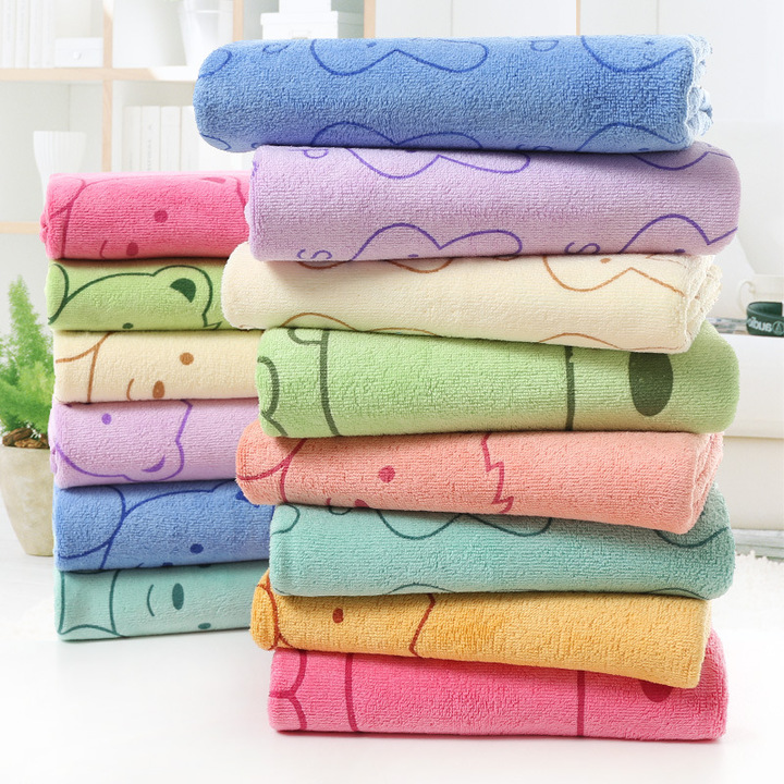 MIBO Popular Style Fiber Bath Towel Cartoon Water Absorption Printing Large Bath Towel