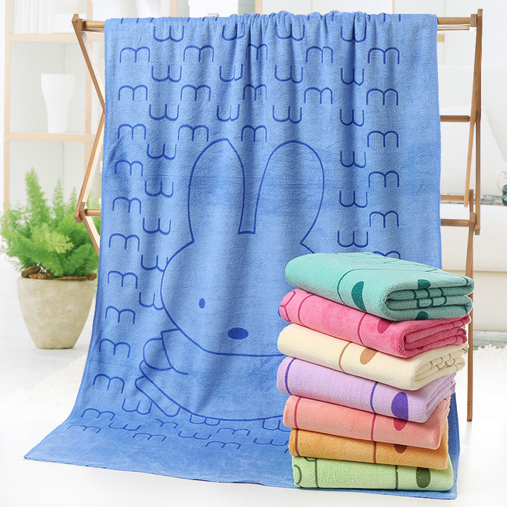 MIBO Popular Style Fiber Bath Towel Cartoon Water Absorption Printing Large Bath Towel