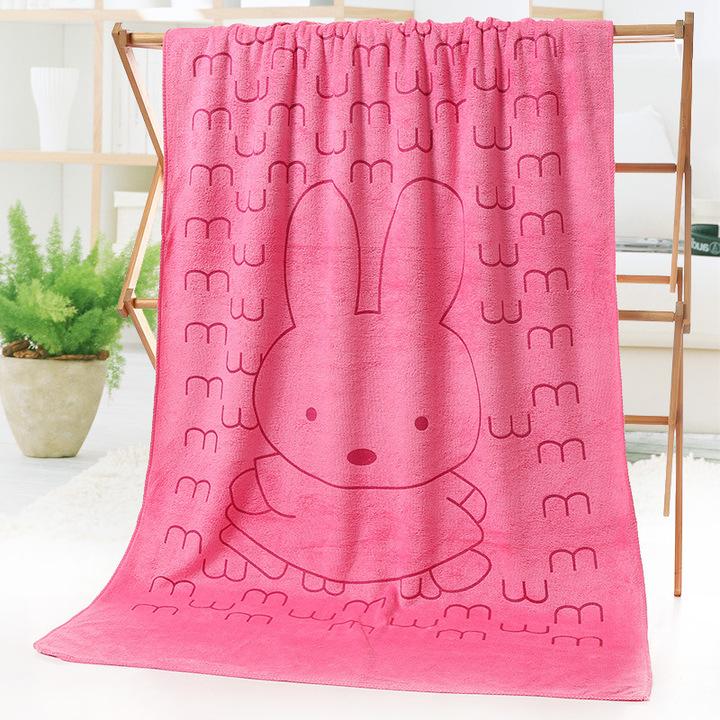 MIBO Popular Style Fiber Bath Towel Cartoon Water Absorption Printing Large Bath Towel