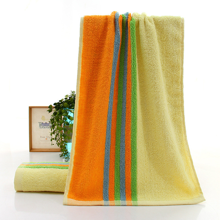 MIBO 【BUY 1 GET 3】 Pure Cotton Element Color Striped Thick Towel Gift Face Towel