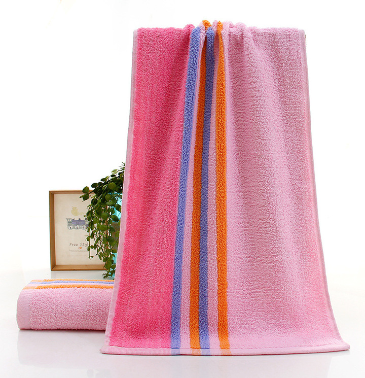 MIBO 【BUY 1 GET 3】 Pure Cotton Element Color Striped Thick Towel Gift Face Towel