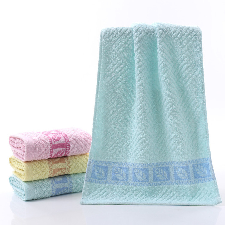 MIBO Pure Cotton Jacquard Leaves Towel Face Towel Gift Washing Towel