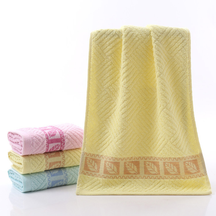 MIBO Pure Cotton Jacquard Leaves Towel Face Towel Gift Washing Towel