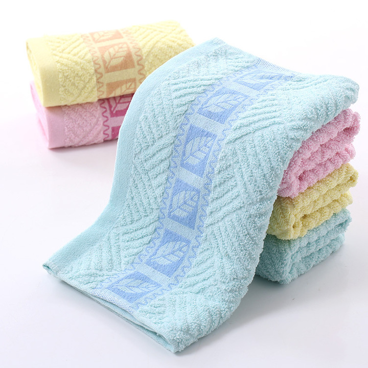 MIBO Pure Cotton Jacquard Leaves Towel Face Towel Gift Washing Towel