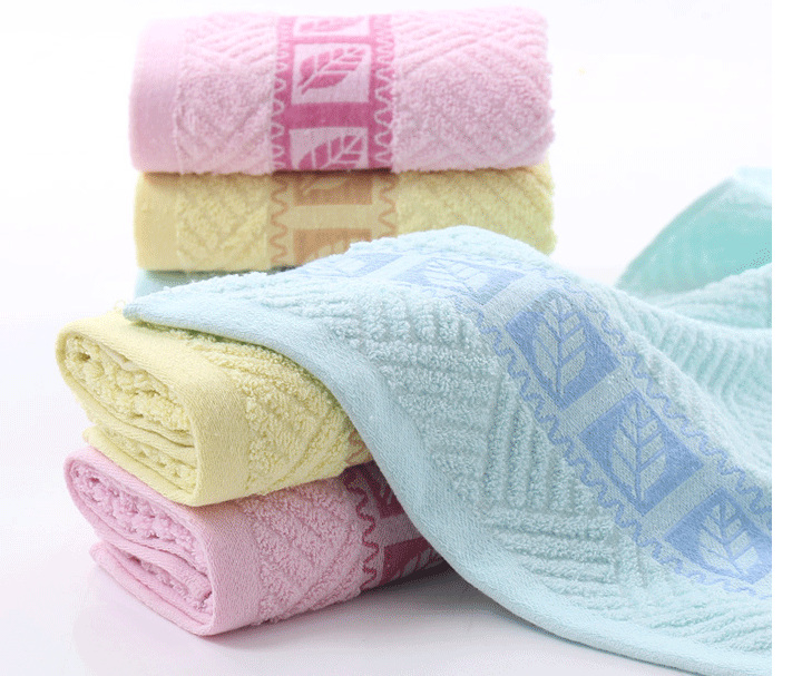 MIBO Pure Cotton Jacquard Leaves Towel Face Towel Gift Washing Towel