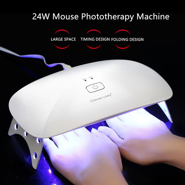 MIBO 24W Mouse Phototherapy Machine Mini UV LED Nail Lamp Nail Dryer LED Light Therapy Machine