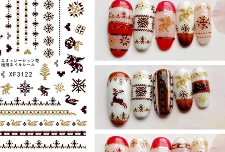 MIBO Christmas Manicure Colorful Nail Paste Nail Sticker Nail Decal view 3