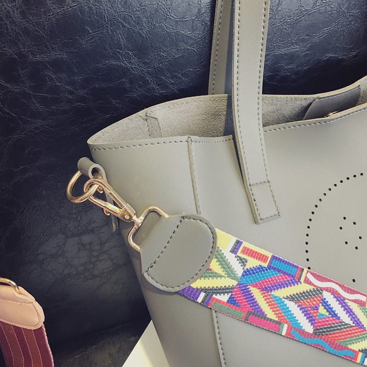 MIBO Handbags Female Bag Fashion Hollow Out Colorful Ribbon One Shoulder Bag