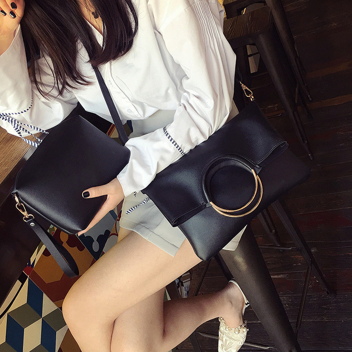 MIBO  2 Pcs Handbags Single Shoulder Bag Fashion Simple Retro Folding Bag