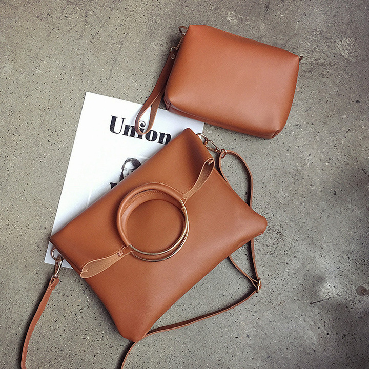 MIBO  2 Pcs Handbags Single Shoulder Bag Fashion Simple Retro Folding Bag