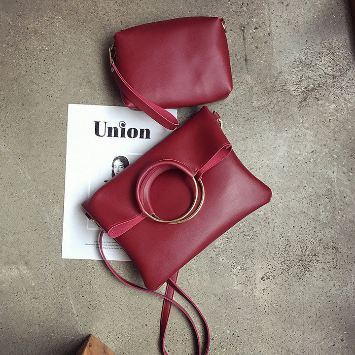 MIBO  2 Pcs Handbags Single Shoulder Bag Fashion Simple Retro Folding Bag