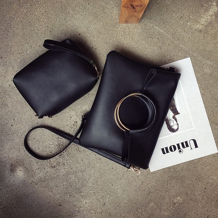 MIBO  2 Pcs Handbags Single Shoulder Bag Fashion Simple Retro Folding Bag