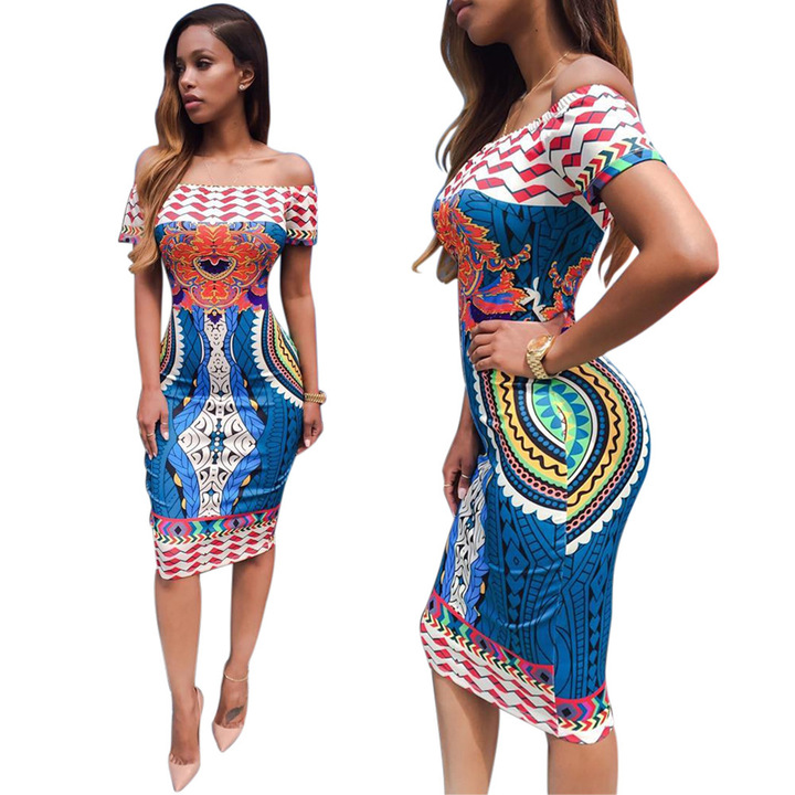 MIBO Women's Nightclubs One Shoulder Dress Slim Sexy Hip-wrapped Bandage Skirt