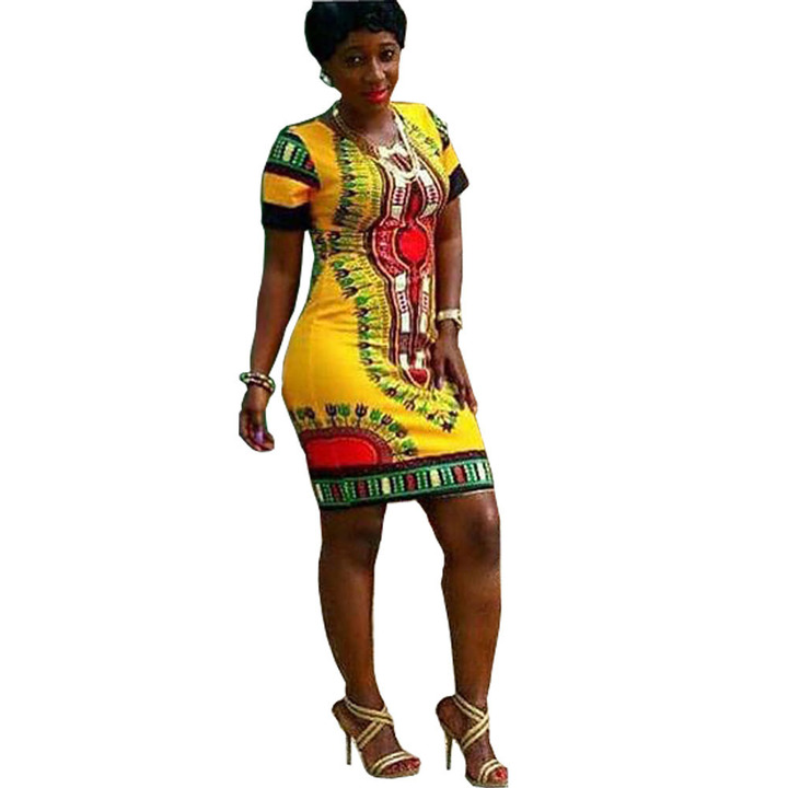 MIBO Hot Sell Tight-fitting Ethnic Style Classic Printing High Elasticity Slimming Buttock Dresses
