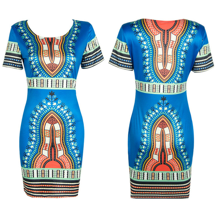 MIBO Hot Sell Tight-fitting Ethnic Style Classic Printing High Elasticity Slimming Buttock Dresses
