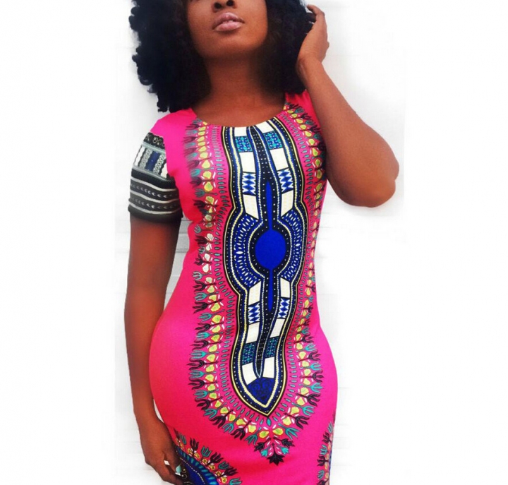 MIBO Hot Sell Tight-fitting Ethnic Style Classic Printing High Elasticity Slimming Buttock Dresses