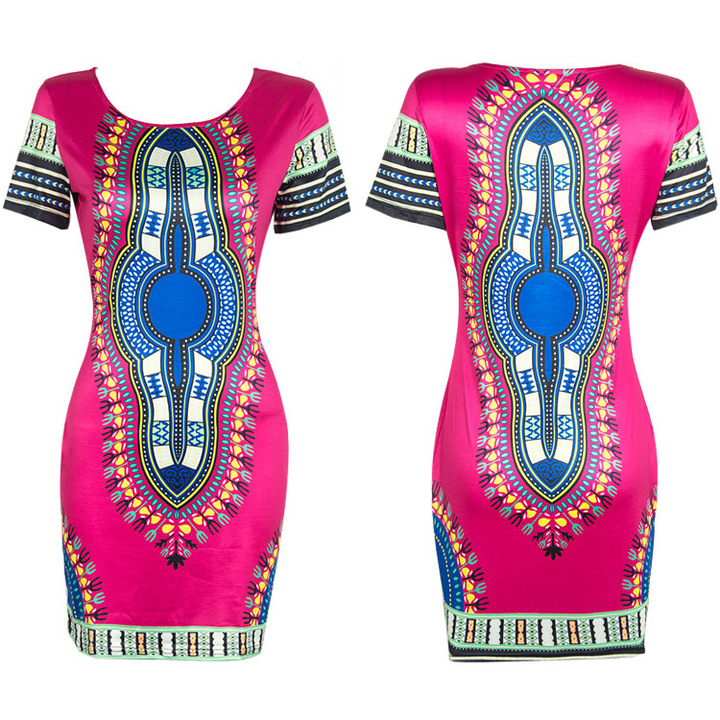 MIBO Hot Sell Tight-fitting Ethnic Style Classic Printing High Elasticity Slimming Buttock Dresses