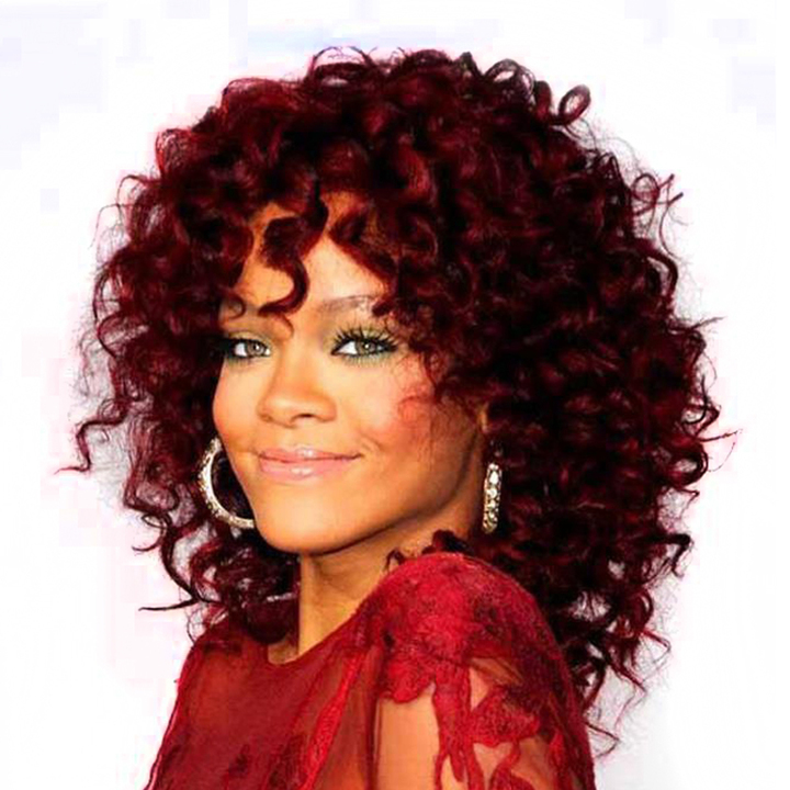 MIBO African Women Wig Headset European-American Fashion Black Fluffy Roll Synthetic Headset