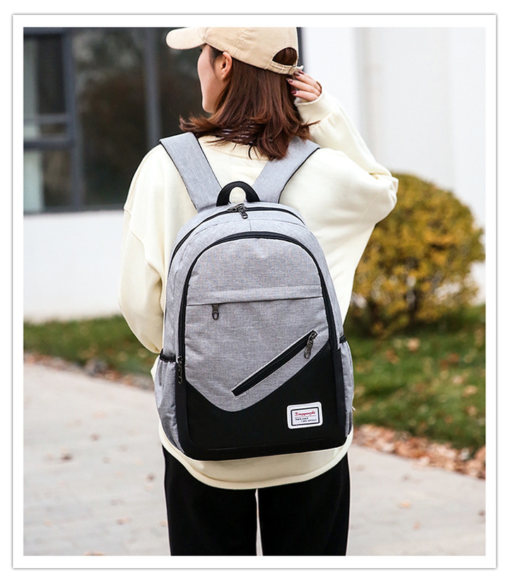 MIBO 3pcs New Canvas College Style Large Capacity Shoulder Pack Fashion Backpack Travel Bag