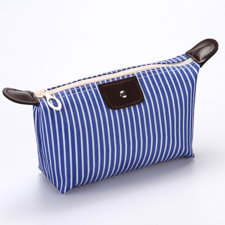 MIBO Striped Dumplings Make-up Bag Folding Waterproof Cosmetic Bag Lady Travel Bath Bag Valentine