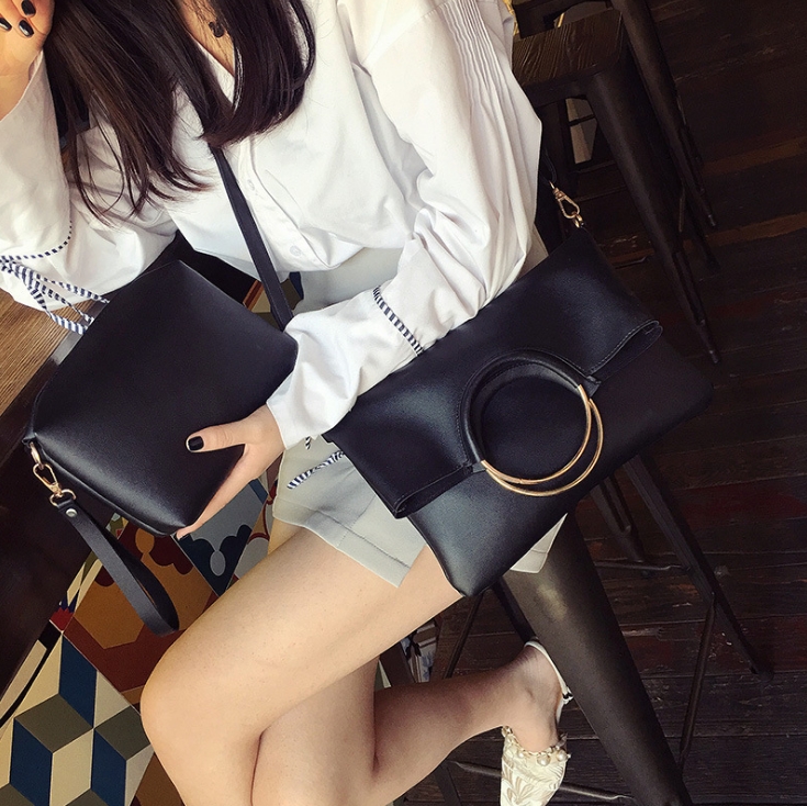 MIBO  2 Pcs Handbags Single Shoulder Bag Fashion Simple Retro Folding Bag