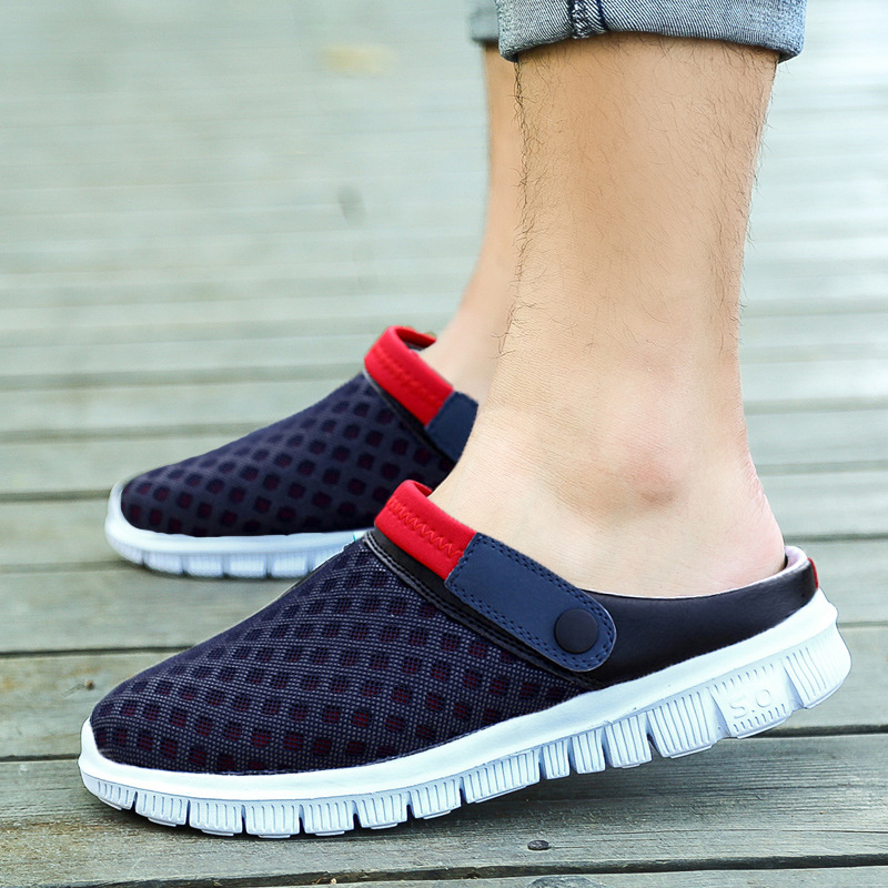 MIBO Summer Cool Slippers Cloth Slippers Male Bird's Nest Hole Beach Shoes Men's Large Size Sandals