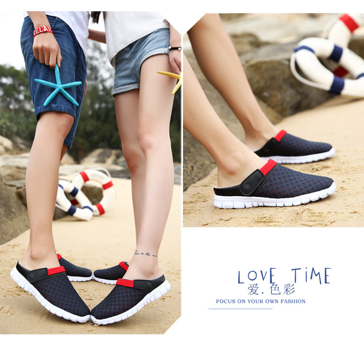 MIBO Summer Cool Slippers Cloth Slippers Male Bird's Nest Hole Beach Shoes Men's Large Size Sandals