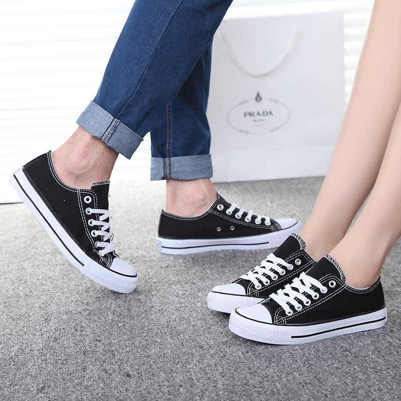 MIBO Men's Shoes Canvas Shoes Couple Students Sports Shoes Women's Shoes Pure Color Canvas Shoes